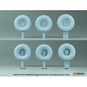 US M1025/M1114 HMMWV MT Sagged Wheel (for Tamiya, Academy, Bronco kit). Escala: 1:35. Marca Defmodel. Ref: DW35151. 2