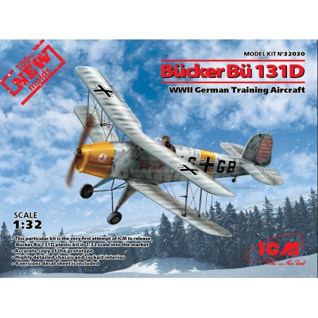 Bücker Bü 131D German Training Aircraft. Escala 1:32. Marca ICM. Ref: 32030.
