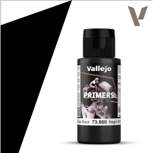 Surface Primer, Imprimación Negro brillo. Bote 60 ml. Marca Vallejo. Ref: 73.660, 73660.