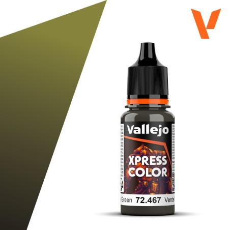 Acrílico Game Xpress Color, Verde Camuflaje. NEW. Bote 18 ml. Marca Vallejo. Ref: 72.467, 72467.