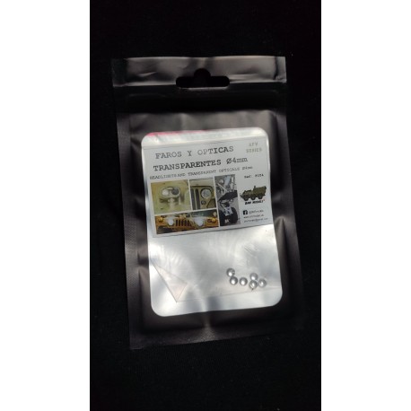 Faros y Opticas Transparentes, 4 diametro. 6 uds. Marca BMR MODELS. Ref:FOT4.