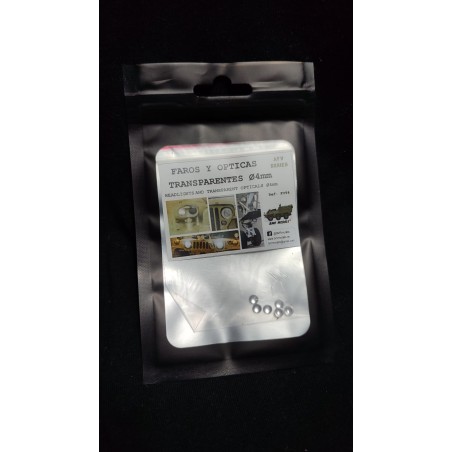 Faros y Opticas Transparentes, 4 diametro. 6 uds. Marca BMR MODELS. Ref:FOT4.