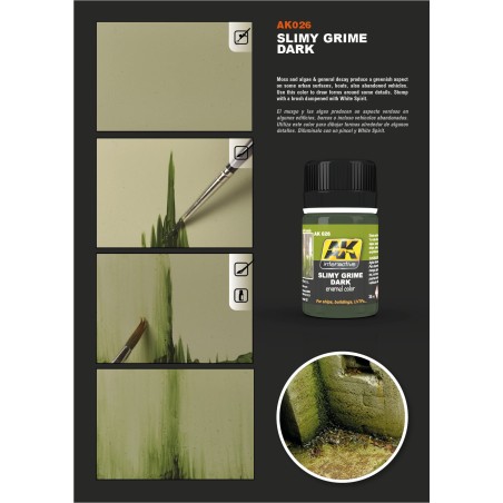 Suciedad viscosa oscura. Bote de 35 ml. Marca AK Interactive. Ref: AK026.