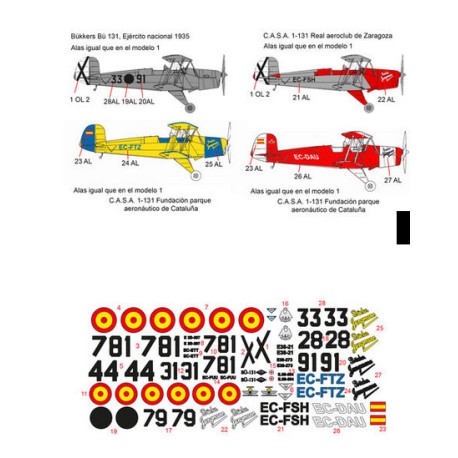 Bücker Bü 131 & CASA 1131 en España. Escala 1/32. Marca Fcmodeltips / Fcmodeltrend. Ref: 32001.