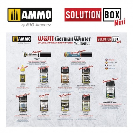 SOLUTION BOX MINI 17 - Vehículos Alemanes Invernales de la WWII. Marca Ammo of Mig Jimenez. Ref: AMIG7901.