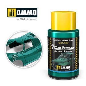 Cobra Motor Verde Phtalo. Bote 30 ml. Marca Ammo by Mig Jimenez. Ref: AMIG0325, 0325.