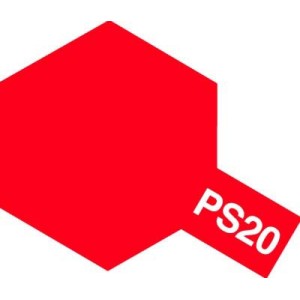 Spray FLUORESCENT RED Polycarbonate ( 86020 ). Bote 100 ml. Marca Tamiya. Ref: PS-20, PS20.