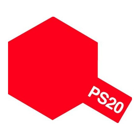 Spray FLUORESCENT RED Polycarbonate ( 86020 ). Bote 100 ml. Marca Tamiya. Ref: PS-20, PS20.