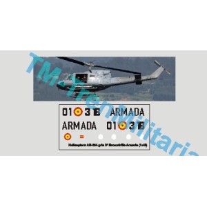 Helicoptero AB-212 "01-318", decoración "gris 3ª Escuadrilla Armada". Escala 1:48. Marca Trenmilitaria. Ref: 000_4805.