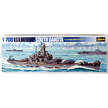 U.S.A. BattleShip South Dakota. Escala: 1:700. Marca: Hasegawa. Ref: 607.