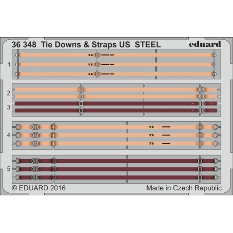Tie Downs & Straps US STEEL. Escala: 1:35. Marca Eduard. Ref: 36348.