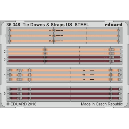 Tie Downs & Straps US STEEL. Escala: 1:35. Marca Eduard. Ref: 36348.