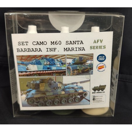 Set de 3 Acrilicos, Set CAMO M60 SANTA BARBARA, Inf. Marina. Bote 17 ml. Marca BMR MODELS. Ref: SETMSB.