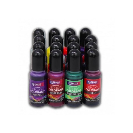 Set Tintes para Resina Epoxi Semitransparentes, 16x10 ml. Marca NAZZA. Ref: TINTES.