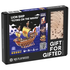 Barco León "Flying on the Waves" con 177 pz, madera contrachapada. Marca Mr.playwood. Ref: 10114. 2