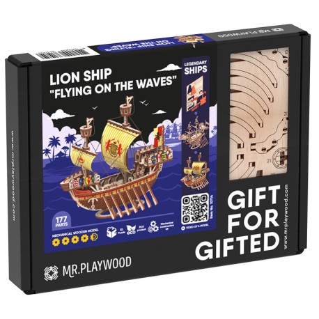 Barco León "Flying on the Waves" con 177 pz, madera contrachapada. Marca Mr.playwood. Ref: 10114.