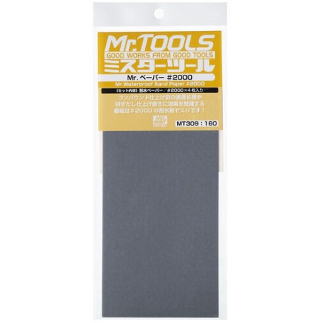 MR.TOOLS Mr Waterproof sand paper 2000. 4uds. Marca MR Hobby. Ref: MT309.