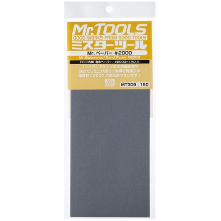 MR.TOOLS Mr Waterproof sand paper 2000. 4uds. Marca MR Hobby. Ref: MT309.