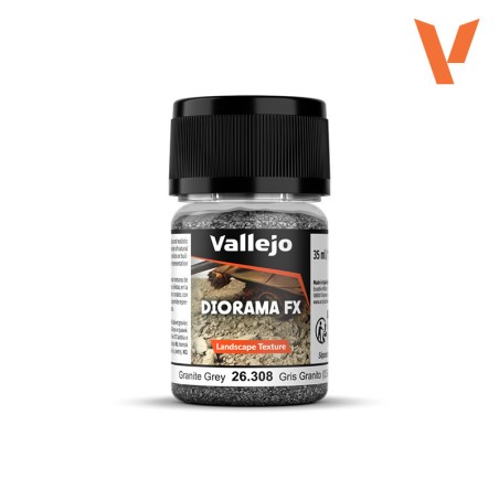 Gris Granito 0.5-2mm. Bote 60gr. Marca Vallejo. Ref: 26.308, 26308.