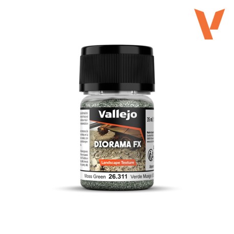 Verde Musgo 0.5-2mm. Bote 60gr. Marca Vallejo. Ref: 26.311, 26311.