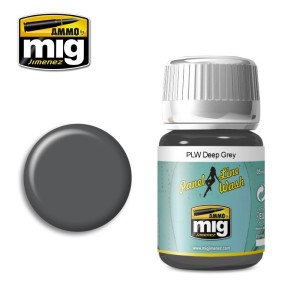 Panel line wash, PLW Gris Intenso. Bote de 35 ml. Marca Ammo of Mig Jimenez. Ref: AMIG1602.