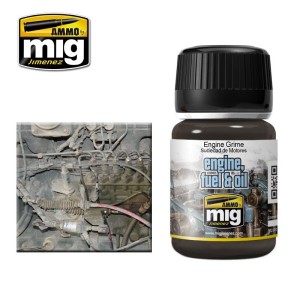 Lavado EFECTOS Suciedad de Motor. Bote de 35 ml. Marca Ammo of Mig Jimenez. Ref: AMIG1407.