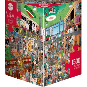 Tienda de registros, Records Store, 1500 pz. Puzzle Vertical. Marca Heye. Ref: 30086.