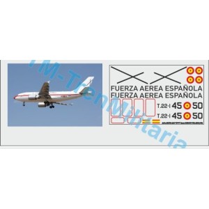 Calcas del Avión AIRBUS A310 "45-50" decoración "blanco EJERCITO DEL AIRE ". Escala 1:72. Marca Trenmilitaria. Ref: 000_8982.