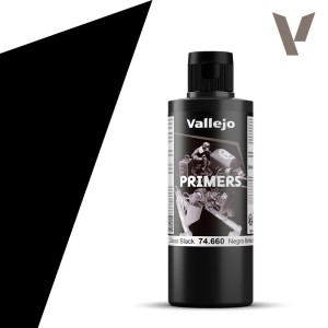 Surface Primer, Imprimación Negro brillo. Bote 200 ml. Marca Vallejo. Ref: 74.660, 74660.
