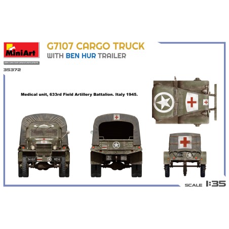 G7107 1,5T 4X4 CARGO TRUCK WITH TRAILER. Escala 1:35. Marca Miniart. Ref: 35372.