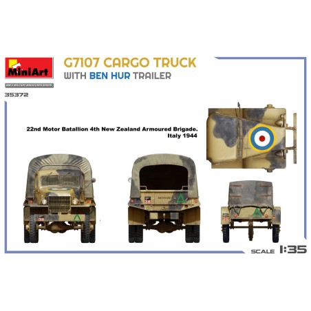 G7107 1,5T 4X4 CARGO TRUCK WITH TRAILER. Escala 1:35. Marca Miniart. Ref: 35372.