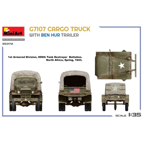 G7107 1,5T 4X4 CARGO TRUCK WITH TRAILER. Escala 1:35. Marca Miniart. Ref: 35372.