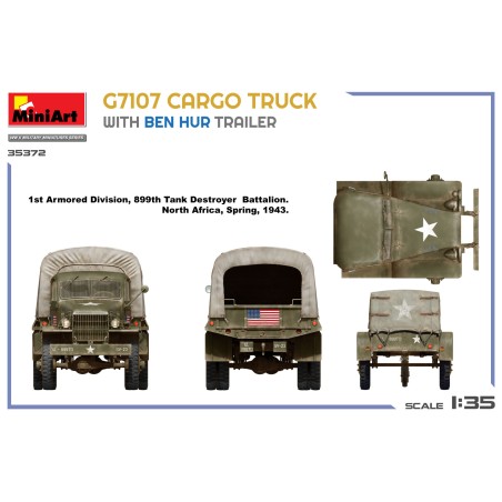 G7107 1,5T 4X4 CARGO TRUCK WITH TRAILER. Escala 1:35. Marca Miniart. Ref: 35372.