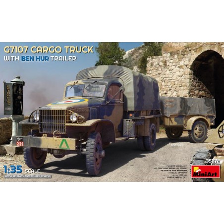 G7107 1,5T 4X4 CARGO TRUCK WITH TRAILER. Escala 1:35. Marca Miniart. Ref: 35372.