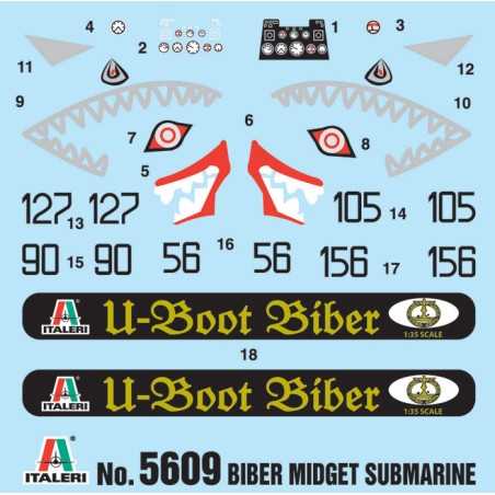 Biber Midget Submarine. Escala 1:35. Marca Italeri. Ref: 5609.
