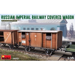 RUSSIAN IMPERIAL RAILWAY COVERED WAGON. Escala 1:35. Marca Miniart. Ref: 39002.