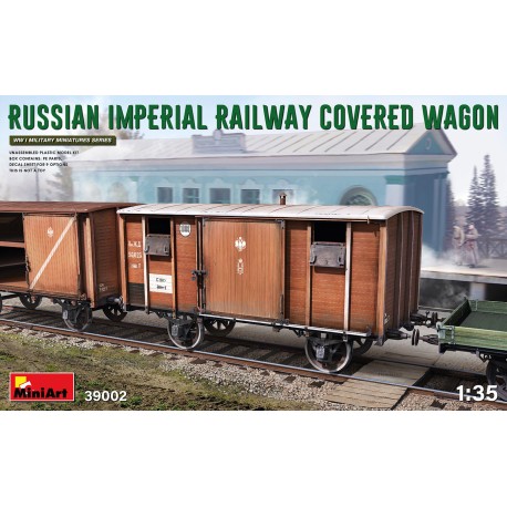 RUSSIAN IMPERIAL RAILWAY COVERED WAGON. Escala 1:35. Marca Miniart. Ref: 39002.
