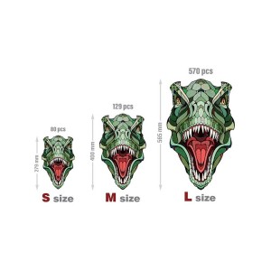 Puzzle T-REX (M) con 129 piezas, madera contrachapada.Marca Ewa. Ref: 00194. 2