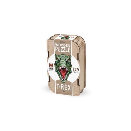 Puzzle T-REX (M) con 129 piezas, madera contrachapada.Marca Ewa. Ref: 00194.
