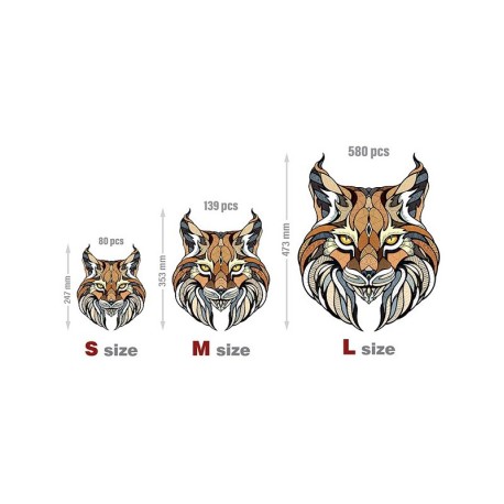 Puzzle  LINCE ( L ), 580pz, madera contrachapada. Marca Ewa. Ref: 0177.