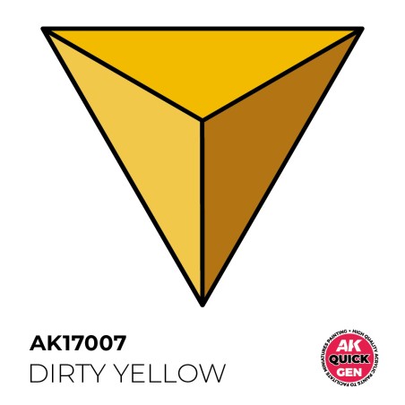 DIRTY YELLOW – QUICK GEN COLOR. Bote de 18 ml. Marca AK Interactive. Ref: AK17007.