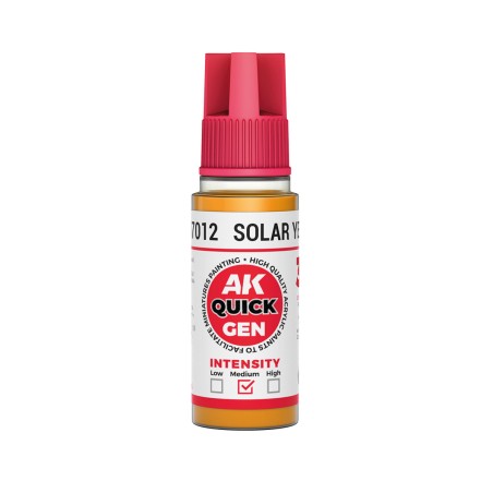 SOLAR YELLOW – QUICK GEN COLOR. Bote de 18 ml. Marca AK Interactive. Ref: AK17012.