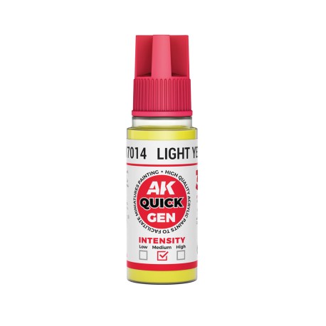 LIGHT YELLOW – QUICK GEN COLOR. Bote de 18 ml. Marca AK Interactive. Ref: AK17014.