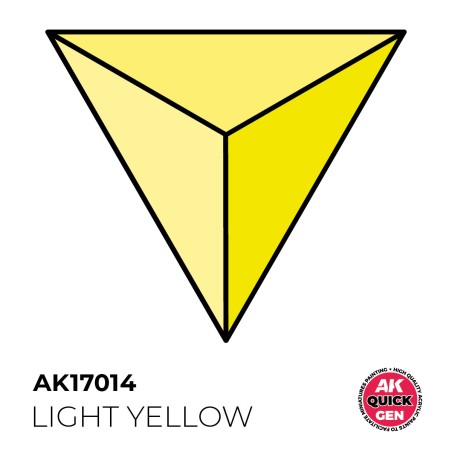 LIGHT YELLOW – QUICK GEN COLOR. Bote de 18 ml. Marca AK Interactive. Ref: AK17014.