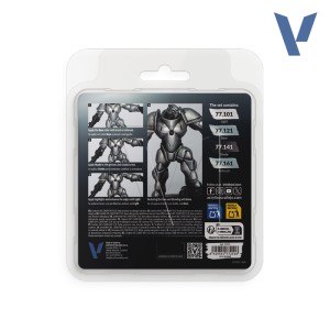 TRUE METALLIC METAL, STERLING SILVER METAL PAINT SET, 4 Colores. Marca Vallejo. Ref: 77251, 77.251. 2