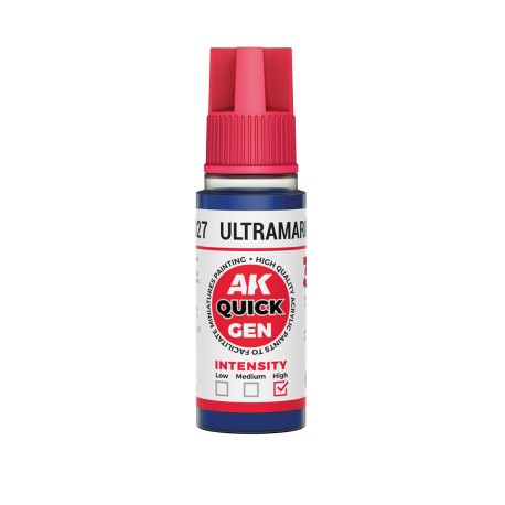 ULTRAMARINE BLUE – QUICK GEN COLOR. Bote de 18 ml. Marca AK Interactive. Ref: AK17027.