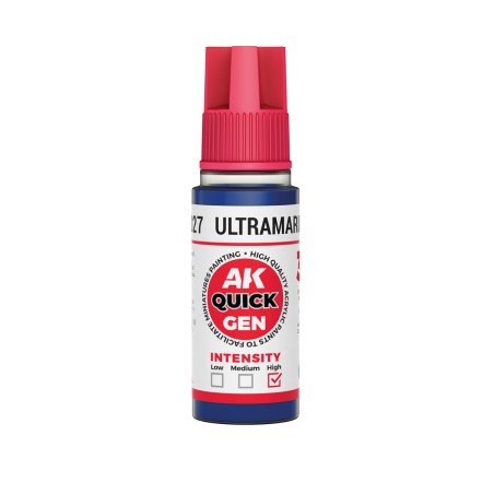 ULTRAMARINE BLUE – QUICK GEN COLOR. Bote de 18 ml. Marca AK Interactive. Ref: AK17027.