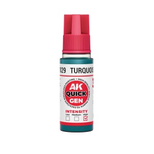 TURQUOISE BLUE – QUICK GEN COLOR. Bote de 18 ml. Marca AK Interactive. Ref: AK17029. 2