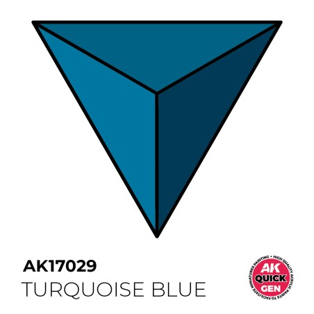 TURQUOISE BLUE – QUICK GEN COLOR. Bote de 18 ml. Marca AK Interactive. Ref: AK17029.