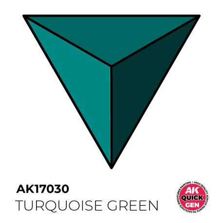 TURQUOISE GREEN – QUICK GEN COLOR. Bote de 18 ml. Marca AK Interactive. Ref: AK17030.